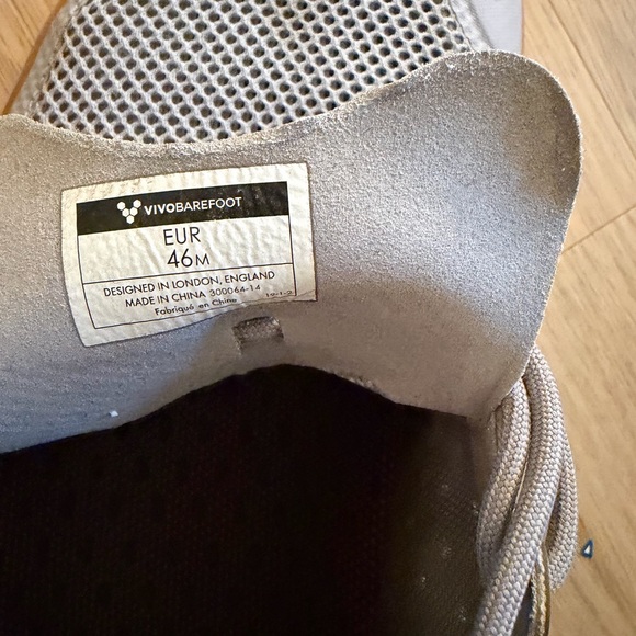 Vivo Barefoot Gray Sneakers Mens 46 - Picture 5 of 5